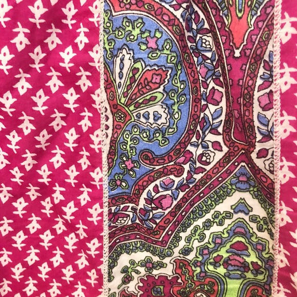 Sahalie Skirt Midi Mixed Fabric Patchwork 100% Cotton Boho Large - Picture 2 of 4